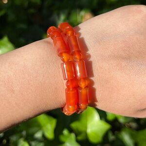 8mm carnelian tube bracelet‎